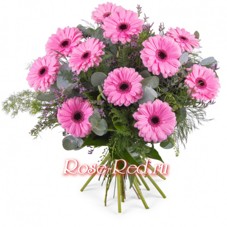 Розовый ромашковый букет